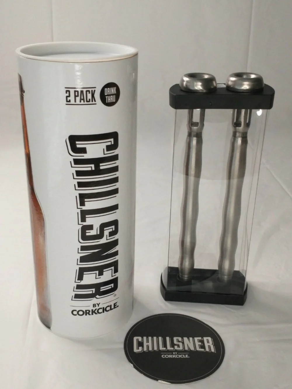 Chillsner by CORKCICLE Beer Soda Pop Chiller 2 Pack Ice Bottle Insert Long Neck